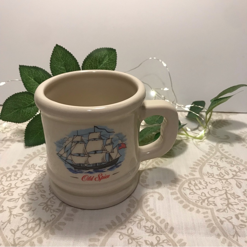 Vintage Old Spice Mug Grand Turk Ship With American Flag Coffee Tea Cup